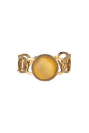 Ring Stone Round - Goud Geel