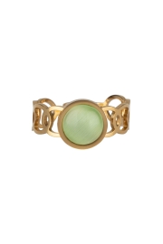 Ring Stone Round - Goud Groen