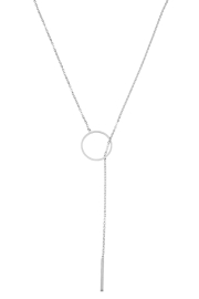 Ketting Lang RVS Cirkel Staaf - Zilver